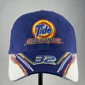 Tide Racing Hat Blue Nascar Snap Back Baseball Cap Rickey Craven #32 Y2K